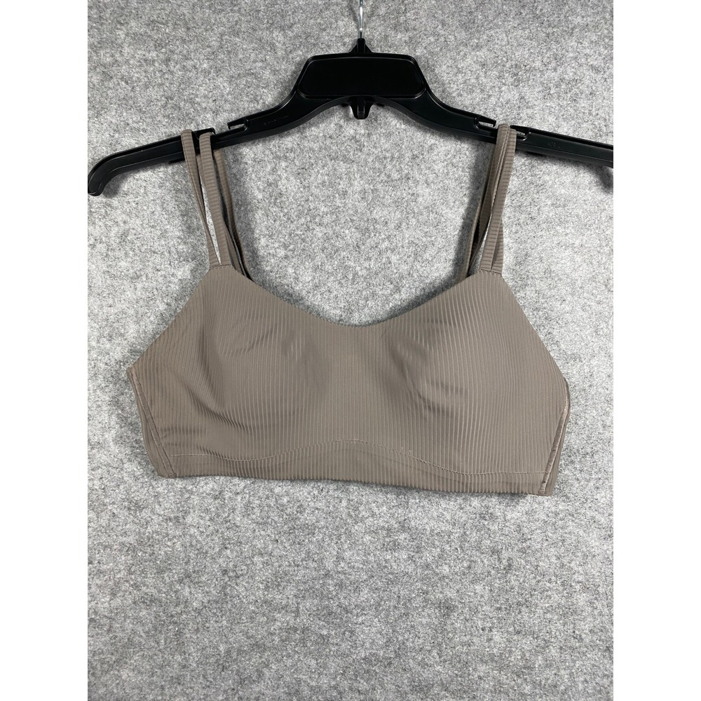 Lululemon Ebb‎ to Street Bra Ribbed Taupe Brown Light Support Yoga Sports Bra